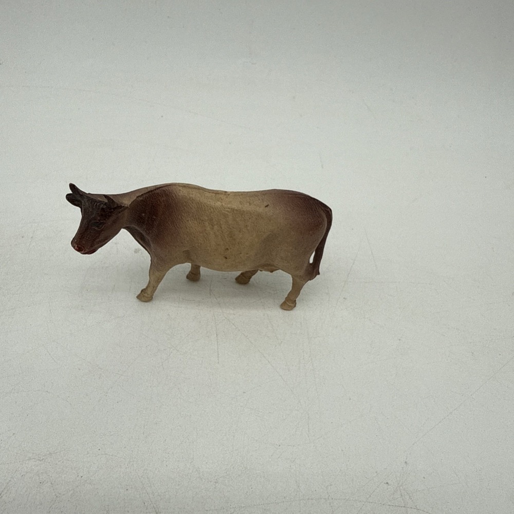 Viscoloid Toy Cow Figure 3.5" Celluloid Antique Vintage Farm